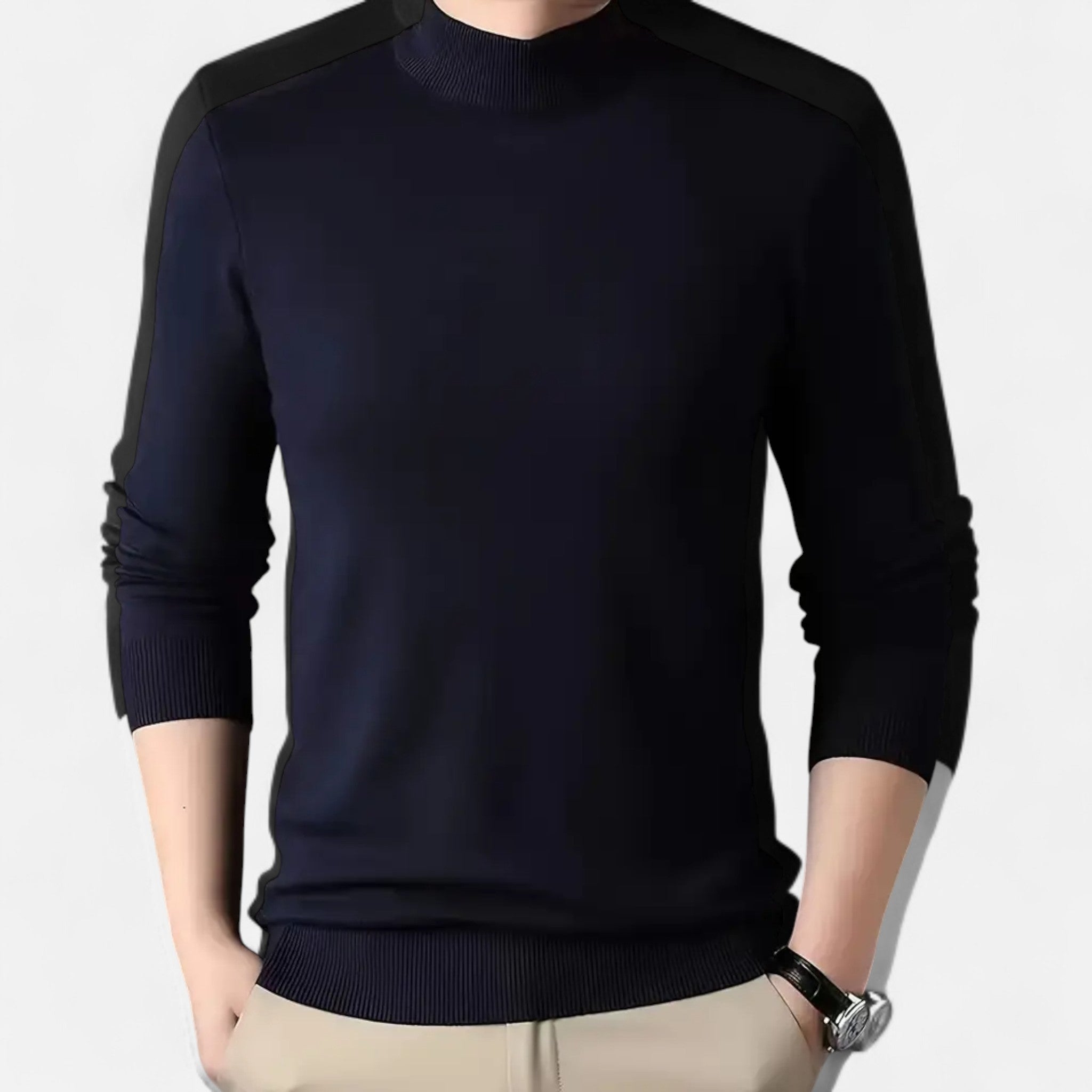 Valmonti | Men’s Stand-Collar Knit Sweater