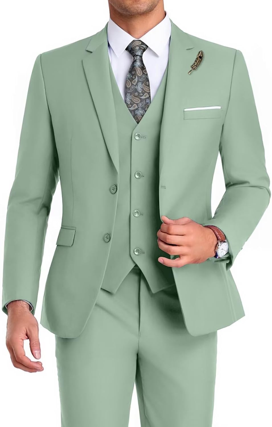 Men’s Formal Three-Piece Suit – Sleek Tailoring for Weddings and Business