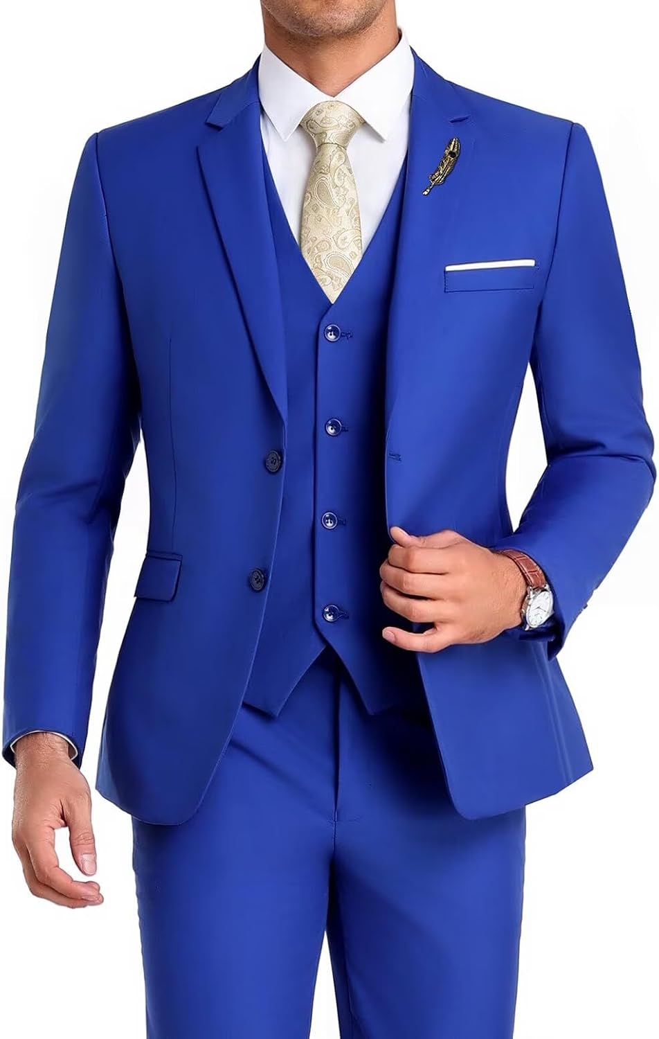 Men’s Formal Three-Piece Suit – Sleek Tailoring for Weddings and Business