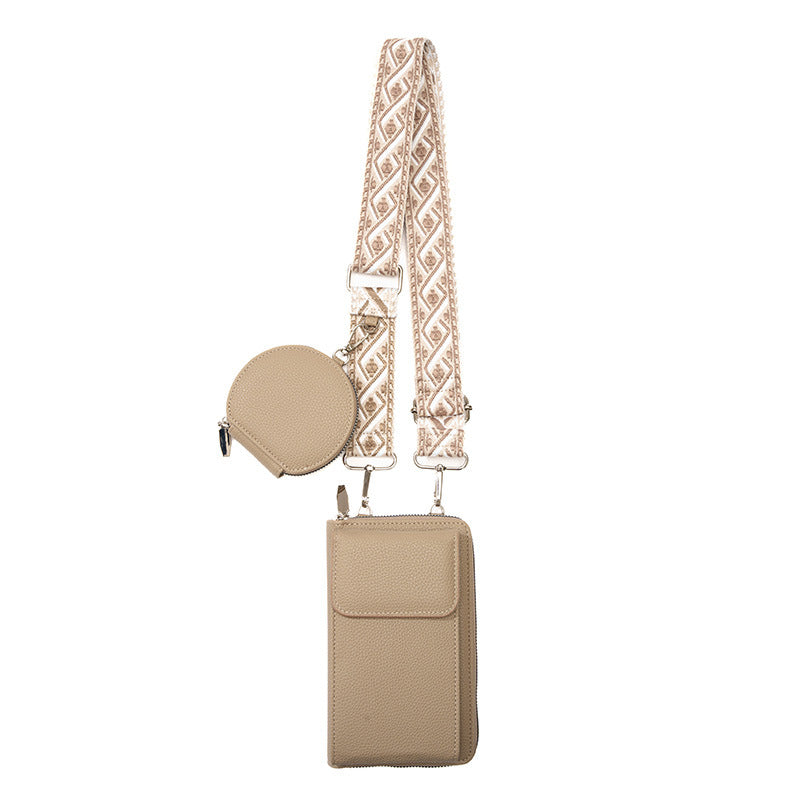 Bolso bandolera para mujer con correa ancha estampada para teléfono