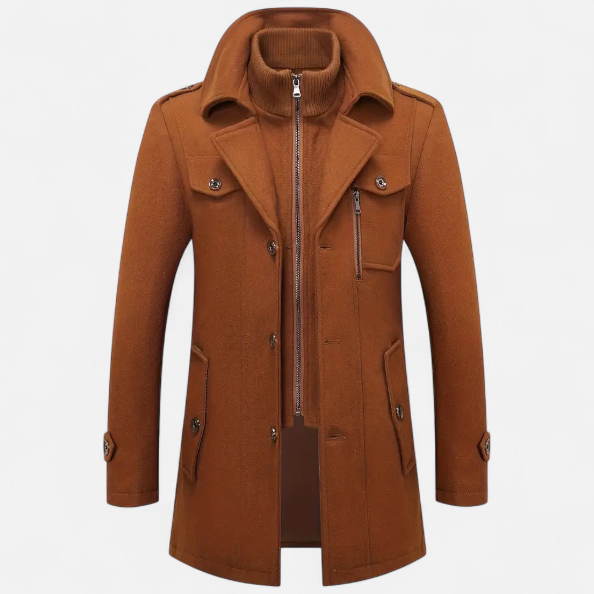 Valmonti | Men’s Slim-Fit Tweed Coat