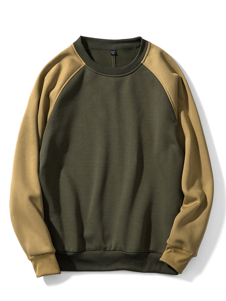 Sweatshirt masculino com mangas raglã e blocos de cor – Corte descontraído, mangas compridas, estilo desportivo casual para o dia a dia