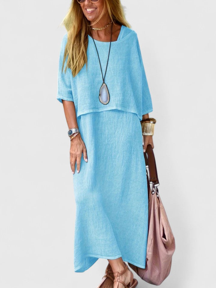 Women’s Layered Maxi Dress Relaxed Fit Everyday Style