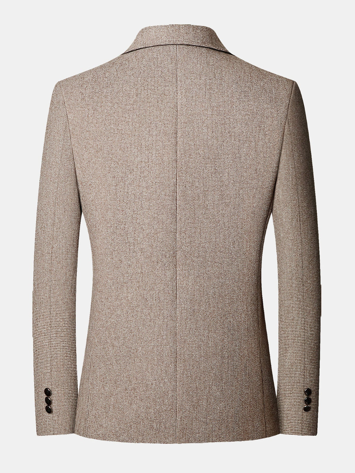 Men’s Fine Check Wool Look Blazer with Notched Lapels – Regular Fit Single-Breasted Jacket for Business and Smart Casual Wear