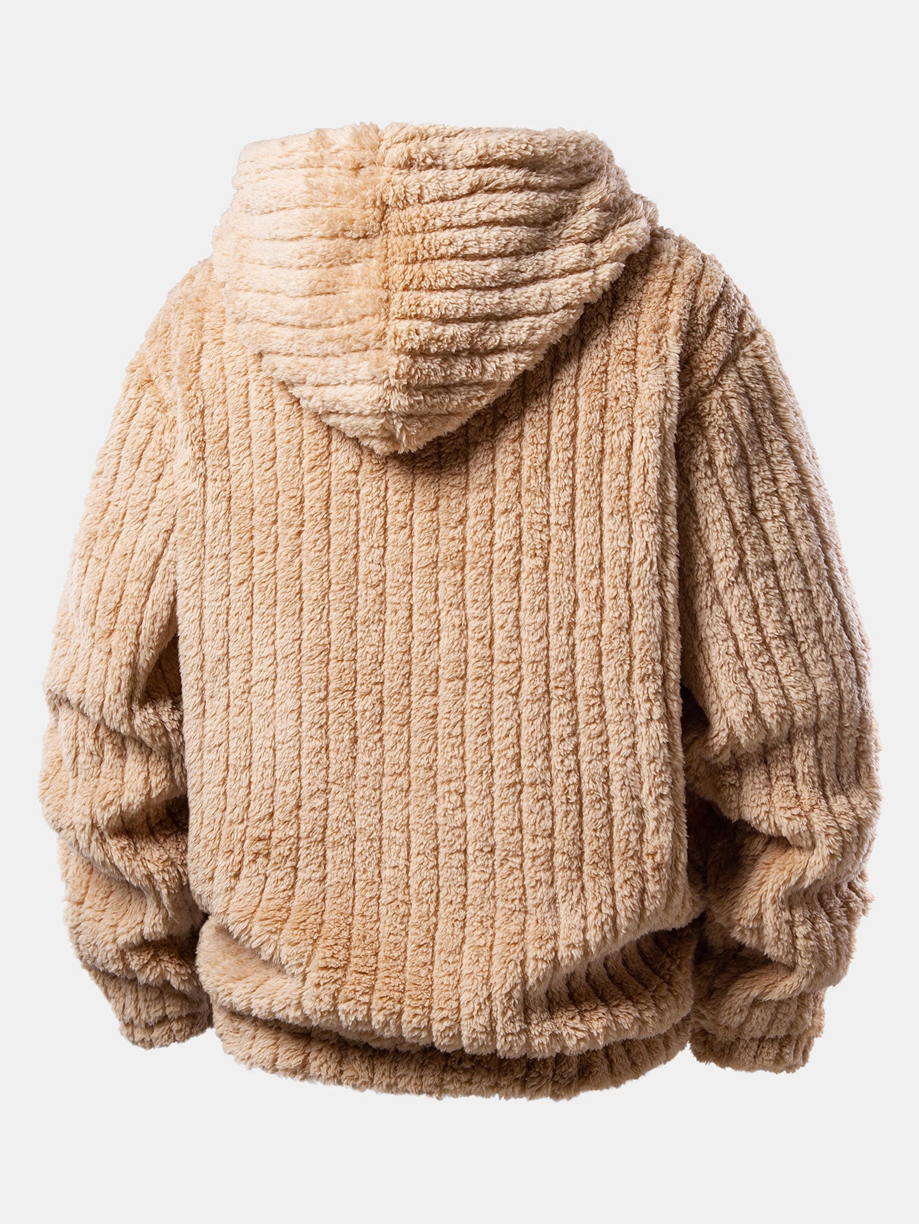 Men’s Winter Teddy Co-Ord Tracksuit – Ribbed Pullover Hoodie with Matching Joggers