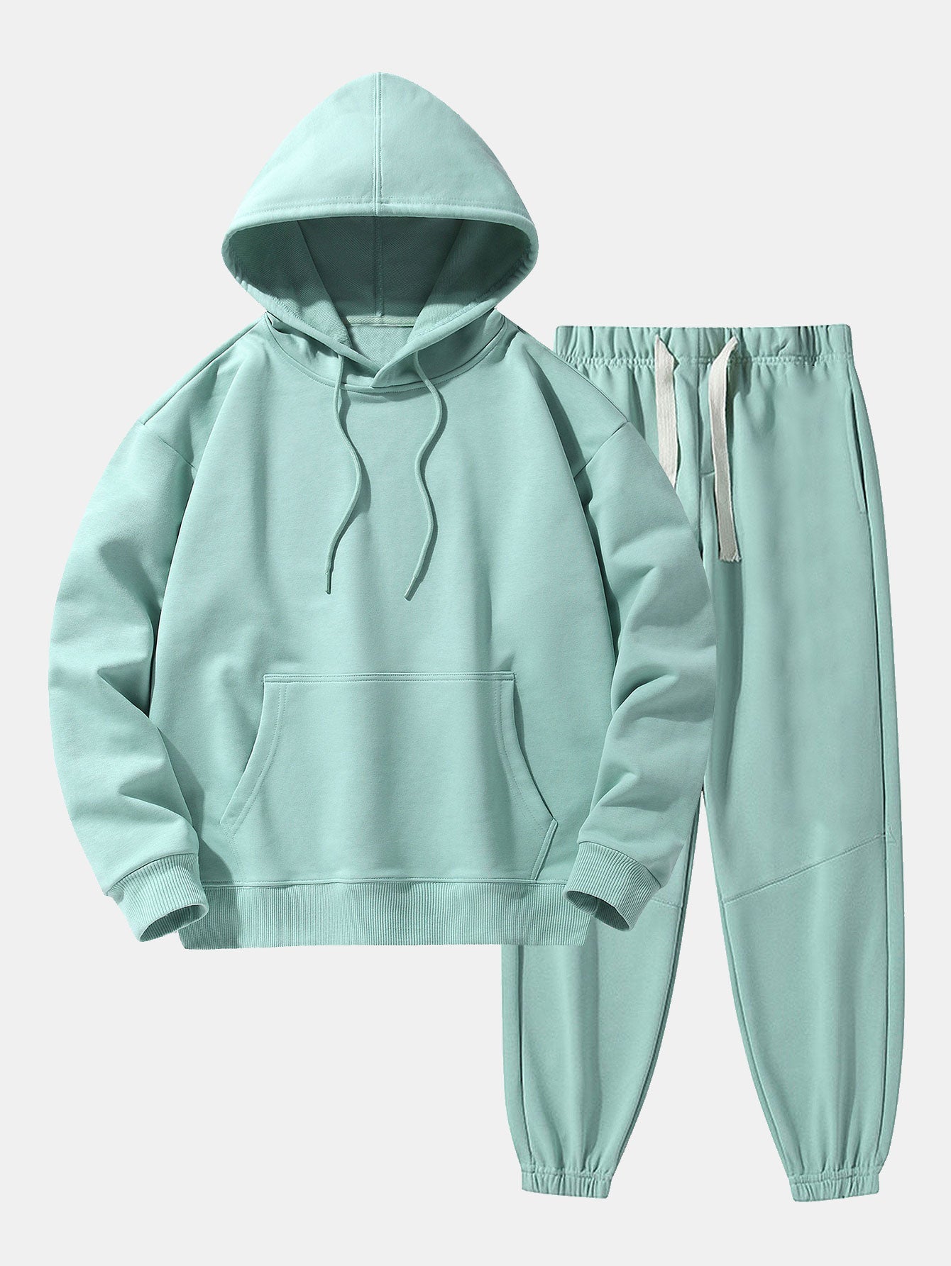 Men’s Heavyweight Drop-Shoulder Tracksuit – Relaxed Cotton Blend Hoodie and Joggers for Everyday Wear
