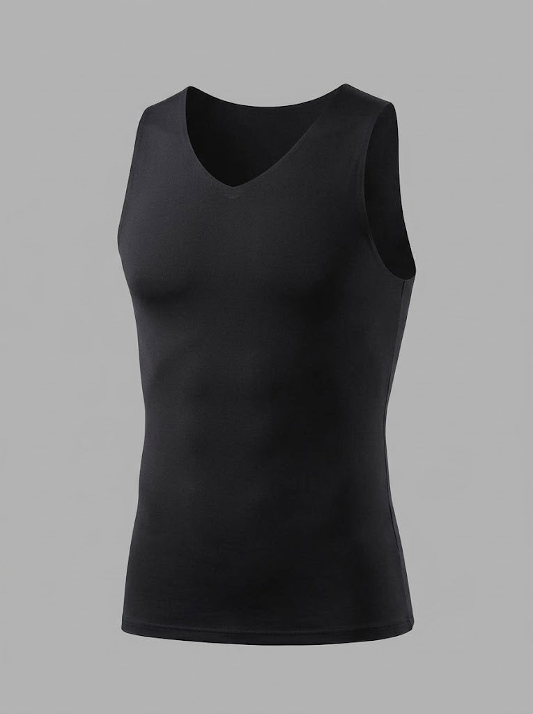 Camiseta interior térmica de forro polar para hombre - Primera capa entallada sin costuras para usar en capas durante el frío