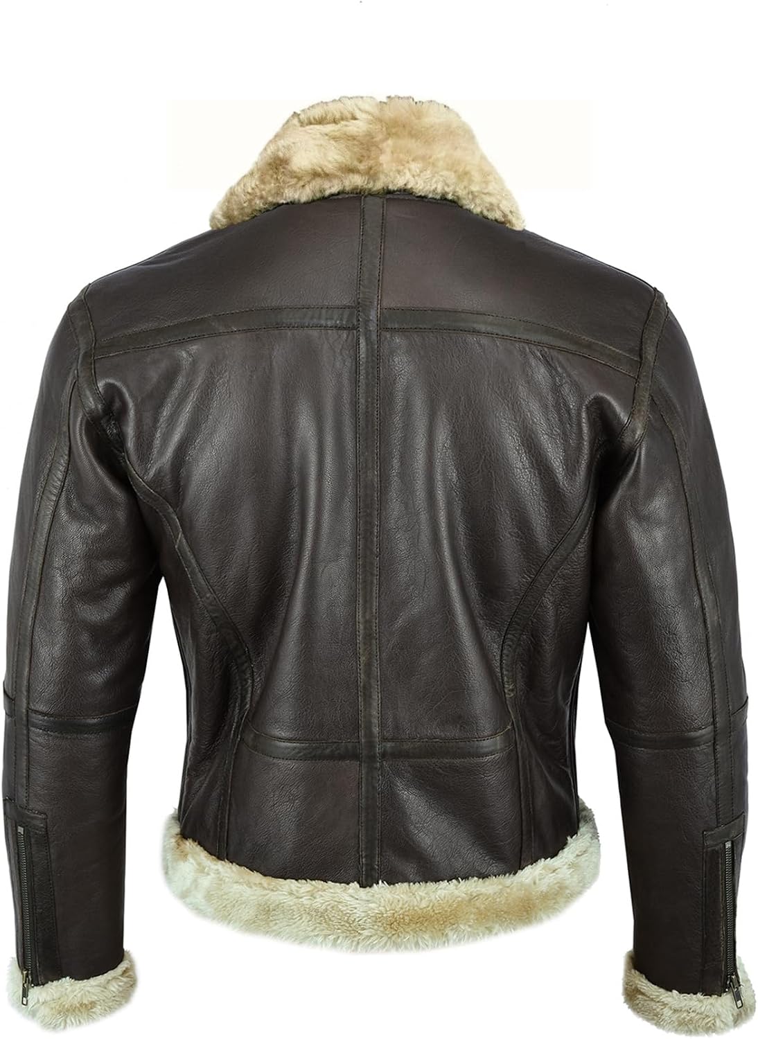 Aviator-læderjakke med shearling til mænd – Vintage-inspireret flyverstil til vinterbrug