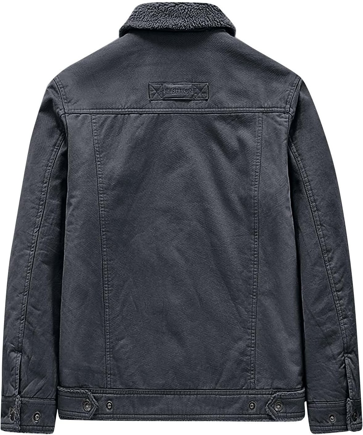 Jachetă de iarnă pentru bărbați, căptușită cu fleece - strat utilitar cu guler Sherpa și buzunare multiple, pentru călătorii în aer liber, ținute casual de weekend și stil de zi cu zi pe vreme rece