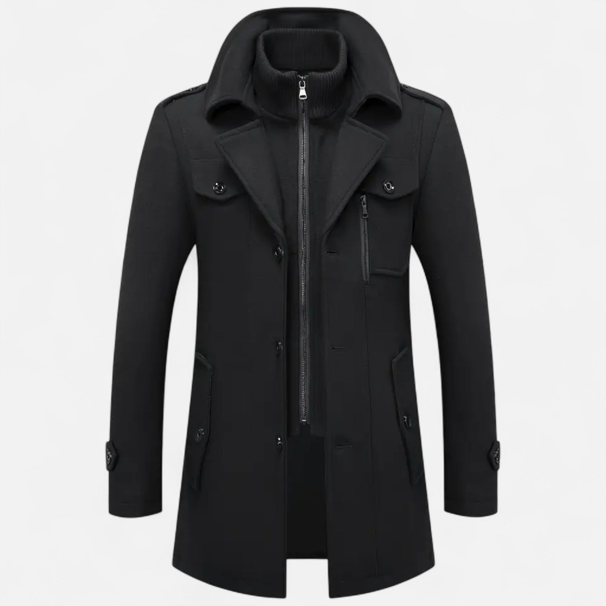 Valmonti | Men’s Slim-Fit Tweed Coat