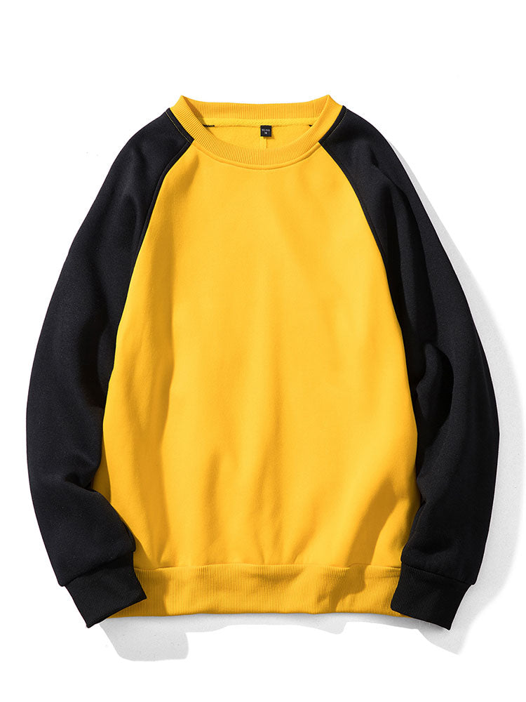 Sweatshirt masculino com mangas raglã e blocos de cor – Corte descontraído, mangas compridas, estilo desportivo casual para o dia a dia
