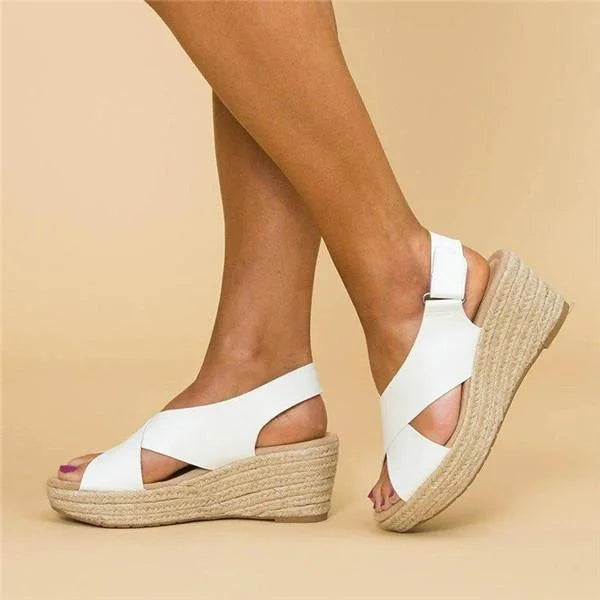 Damskie sandały na koturnie wygodne lekkie przewiewne letnie eleganckie casualowe stylowe obuwie