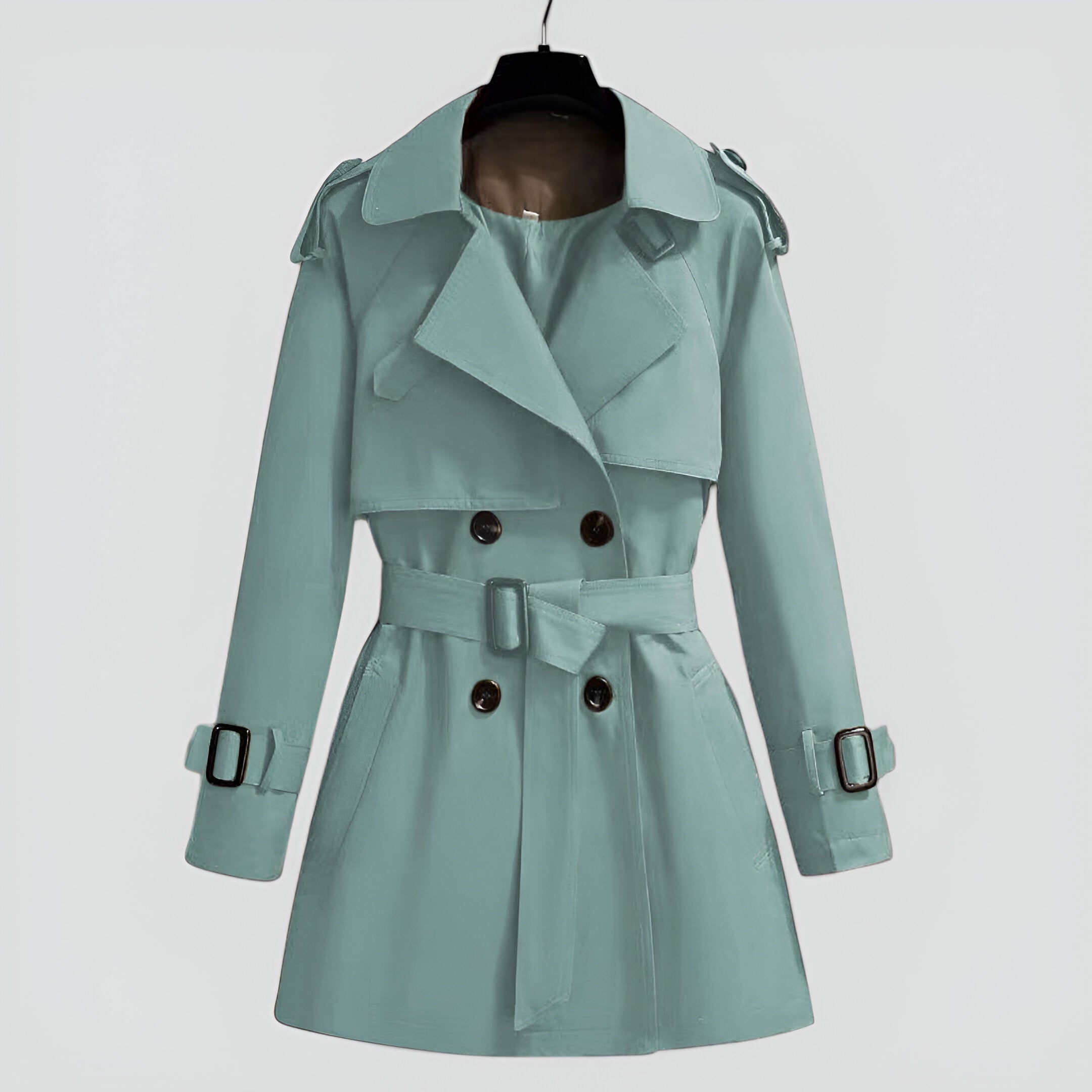 Women’s Elegant Mid-Length Trench Coat – Double-Breasted Transitional Outerwear for Spring and Autumn