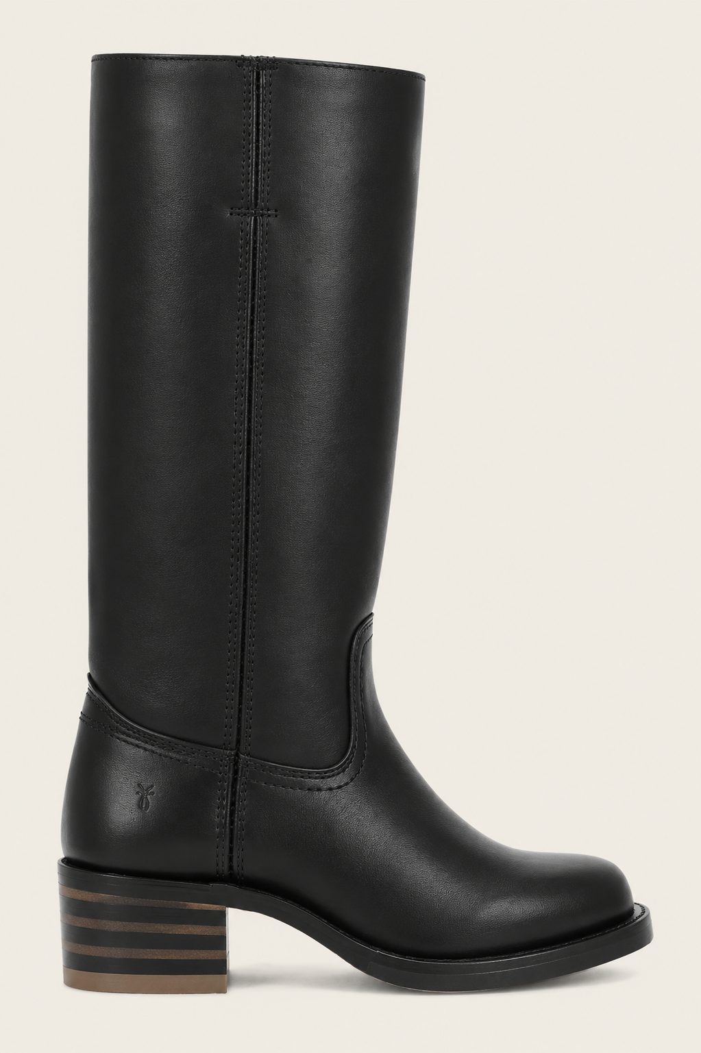 Women’s Knee-High Leather Boots – Structured Block-Heel Riding Style for Casual Smart Everyday Autumn Winter Wear