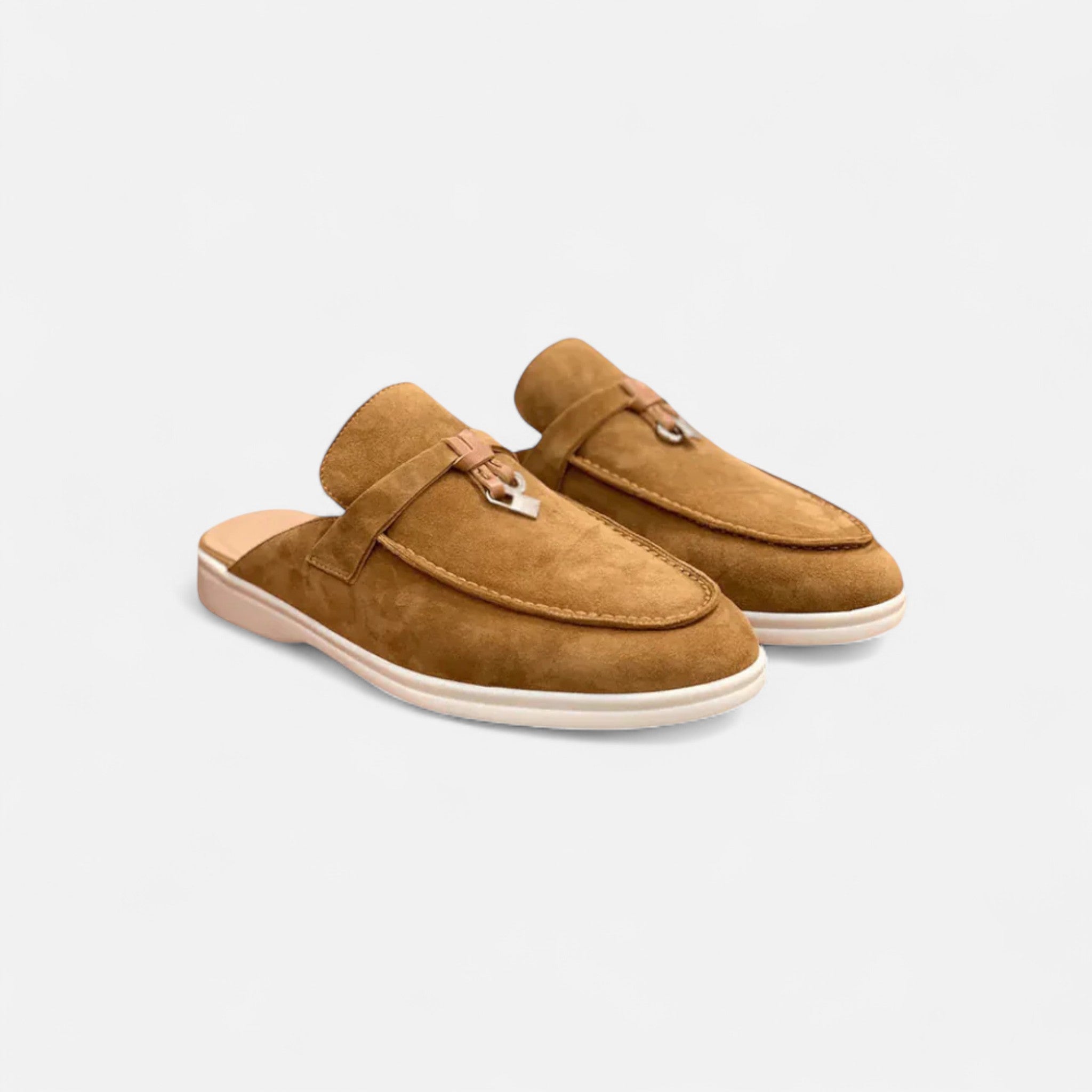 Valmonti | Women’s Mule Loafers – Refined Suede Elegance