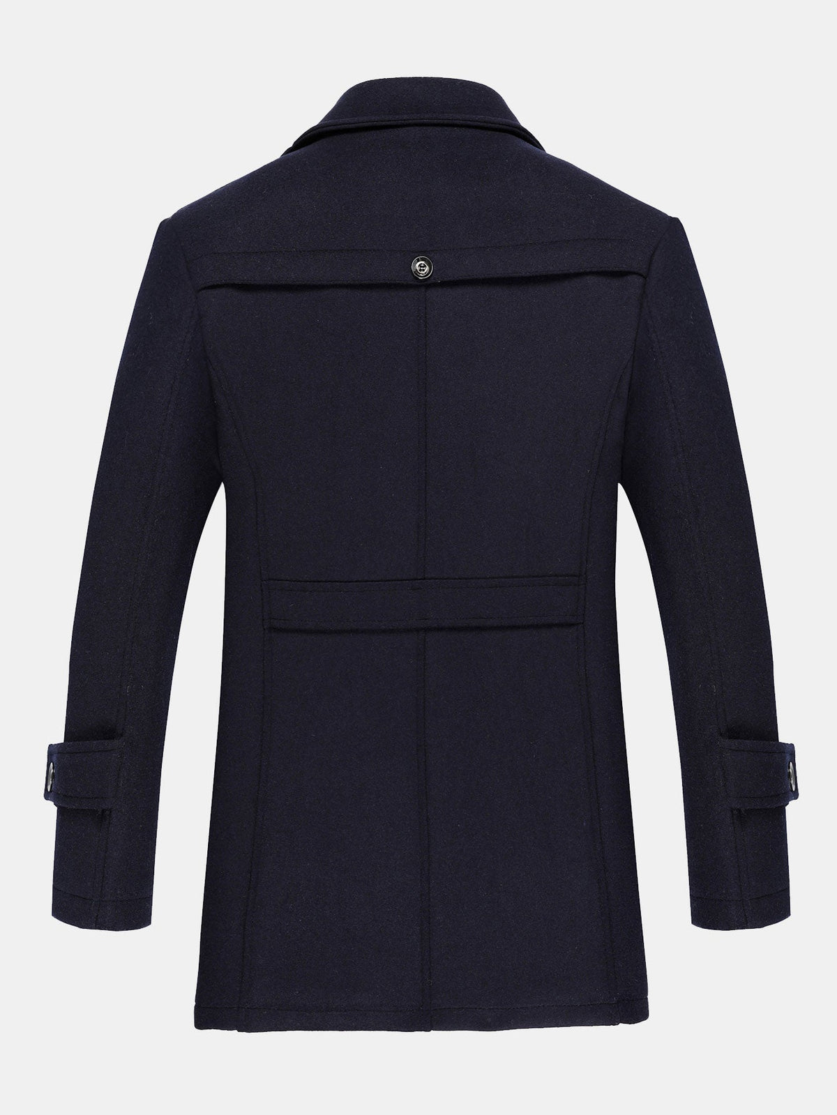 Abrigo acolchado de mezcla de lana para hombre con cuello de bufanda desmontable - Abrigo de invierno entallado de doble capa para vestir elegante e informal