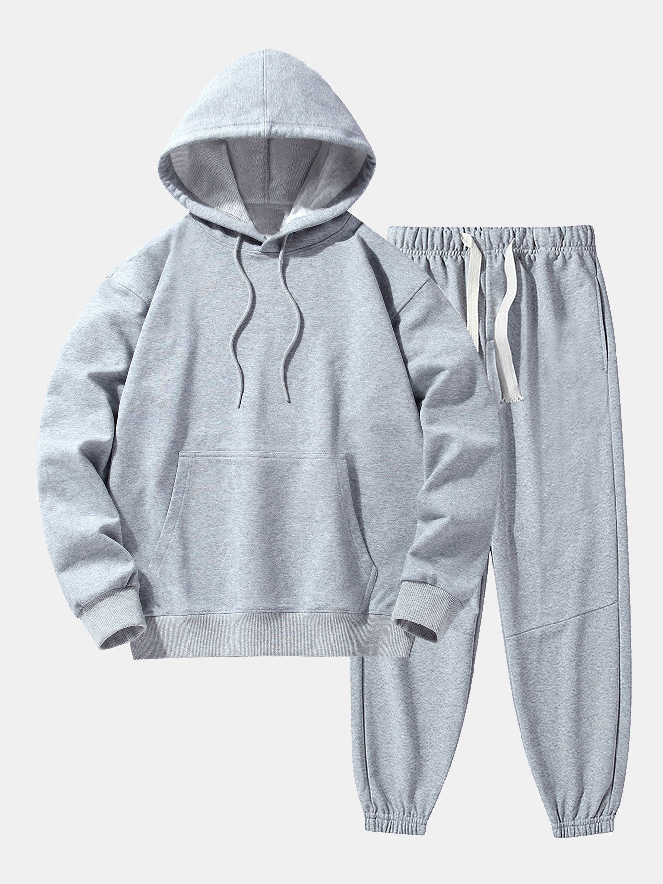 Men’s Heavyweight Drop-Shoulder Tracksuit – Relaxed Cotton Blend Hoodie and Joggers for Everyday Wear