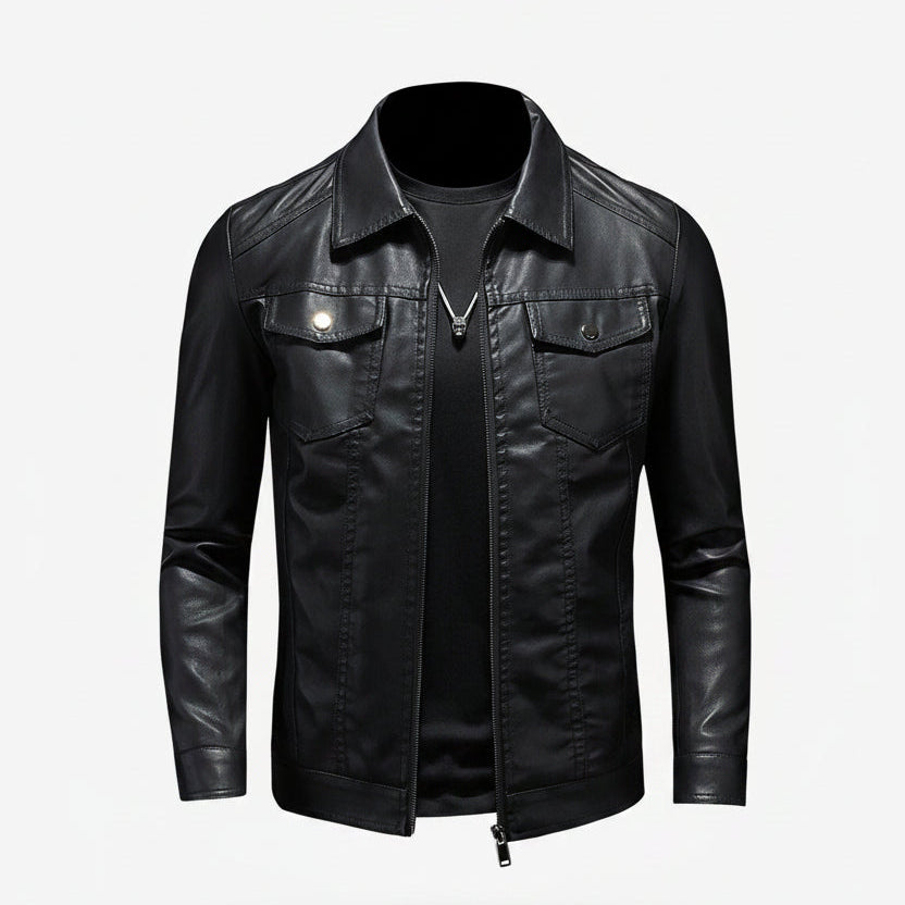 Chaqueta de cuero vintage para hombre – Duradera, cómoda, elegante, clásica, para uso diario