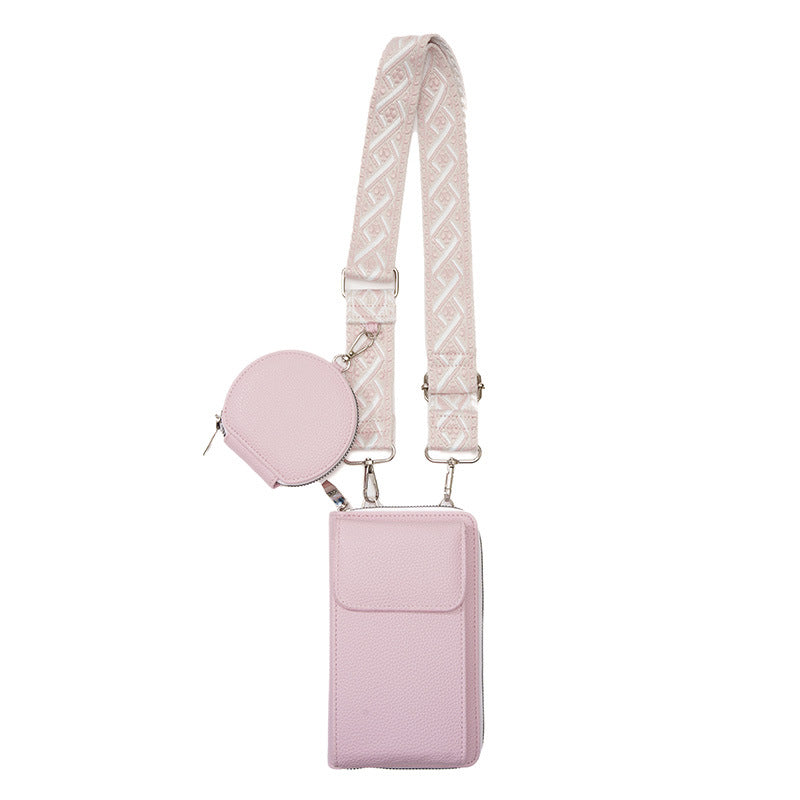 Bolso bandolera para mujer con correa ancha estampada para teléfono