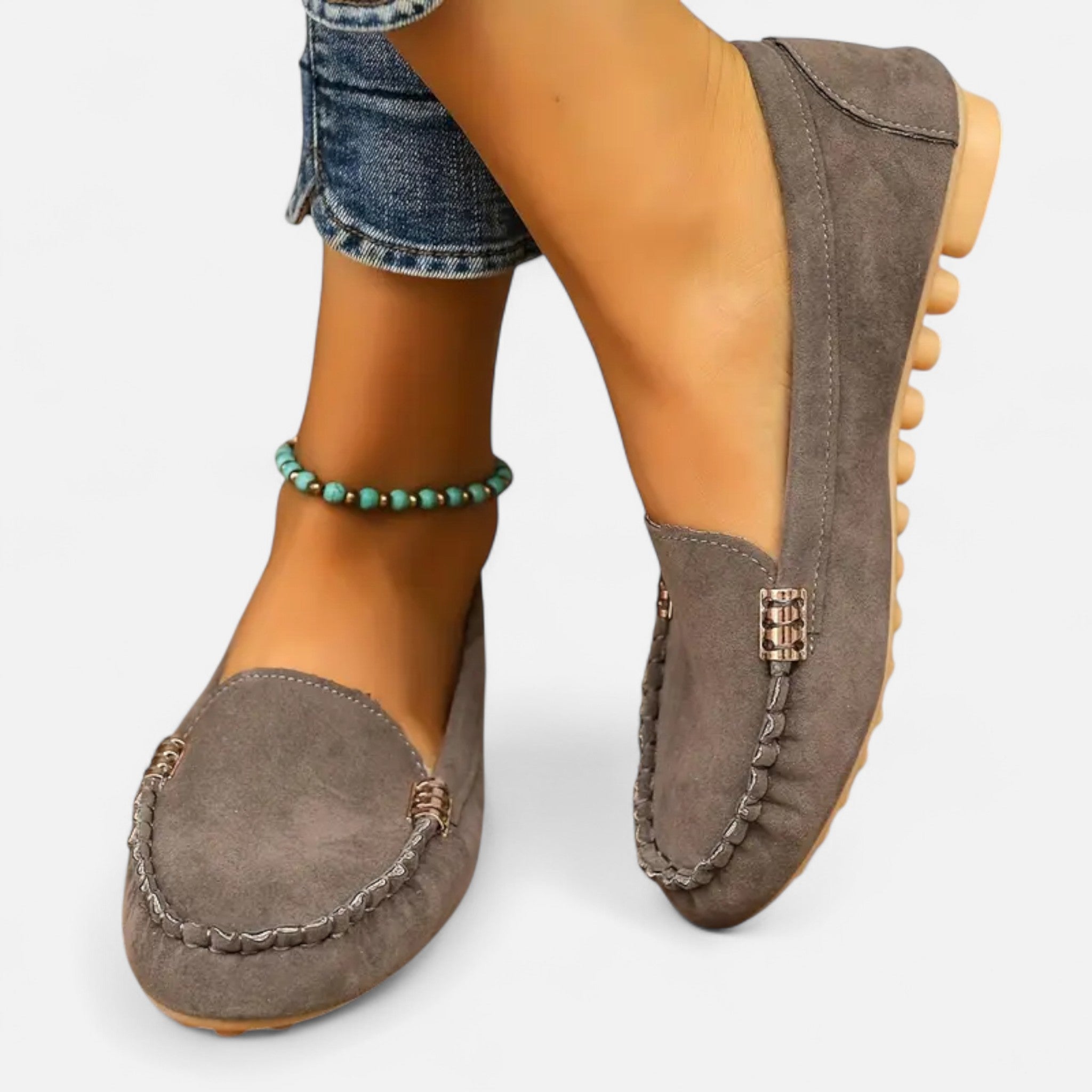 Valmonti | Women’s Loafers – Refined Metal Decor Elegance