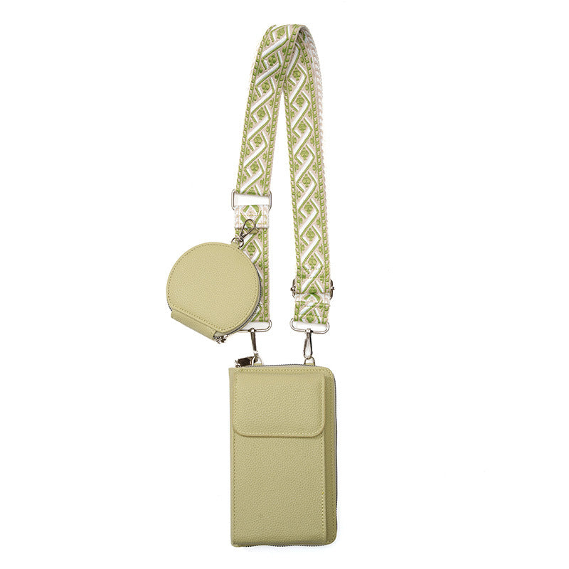 Bolso bandolera para mujer con correa ancha estampada para teléfono