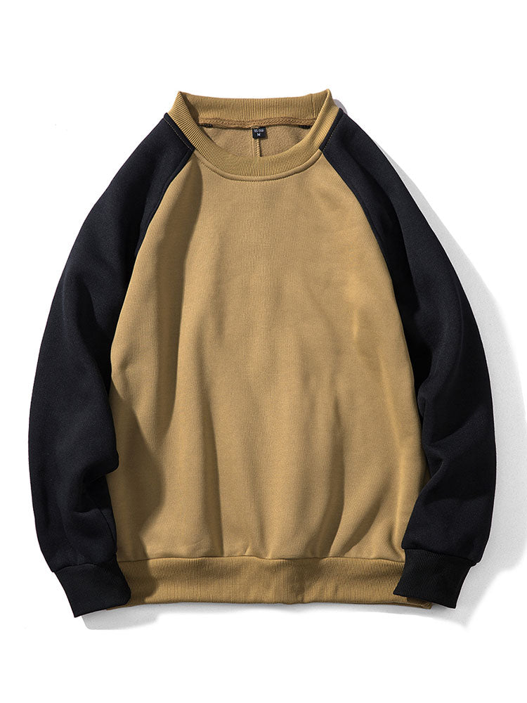 Sweatshirt masculino com mangas raglã e blocos de cor – Corte descontraído, mangas compridas, estilo desportivo casual para o dia a dia