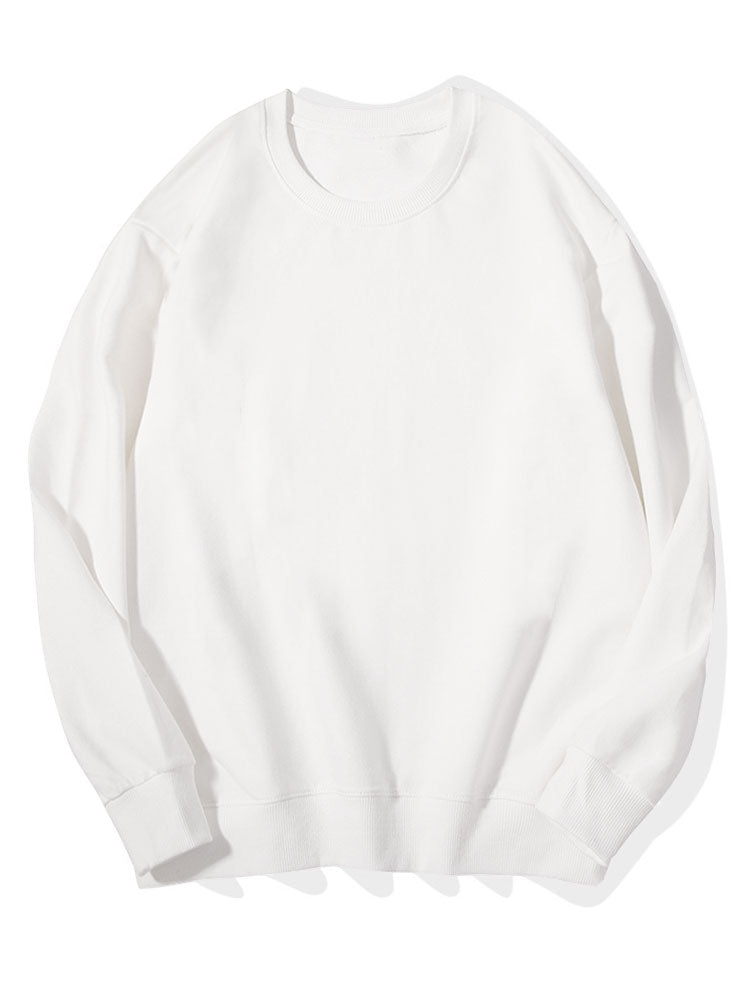 Men’s Basic Cotton Crew Neck Sweatshirt – Relaxed Fit Long Sleeve Casual Pullover for Everyday Wear