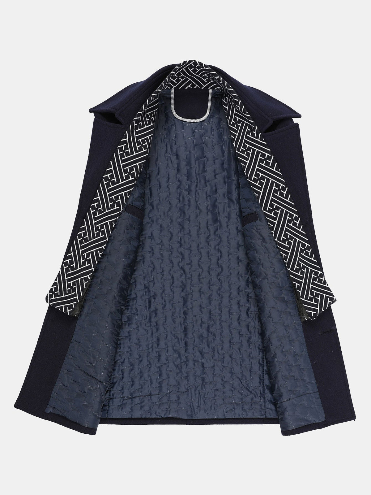 Abrigo acolchado de mezcla de lana para hombre con cuello de bufanda desmontable - Abrigo de invierno entallado de doble capa para vestir elegante e informal