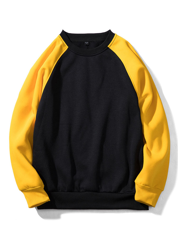 Sweatshirt masculino com mangas raglã e blocos de cor – Corte descontraído, mangas compridas, estilo desportivo casual para o dia a dia