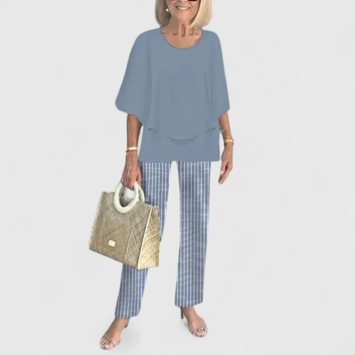 Women’s Relaxed Printed Two-Piece Set Everyday Elegance
