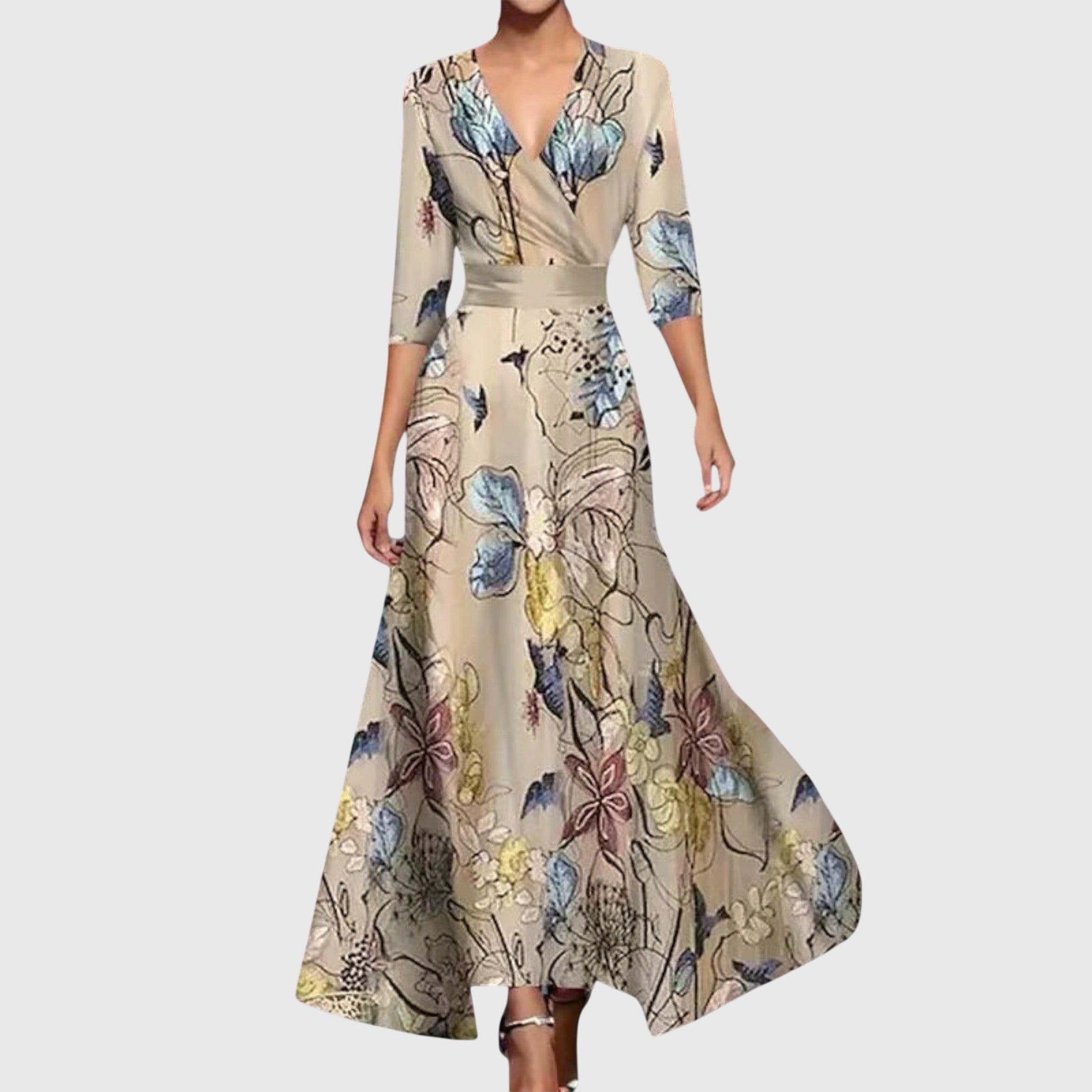 Women’s Floral Wrap Maxi Dress Elegant Occasion Style