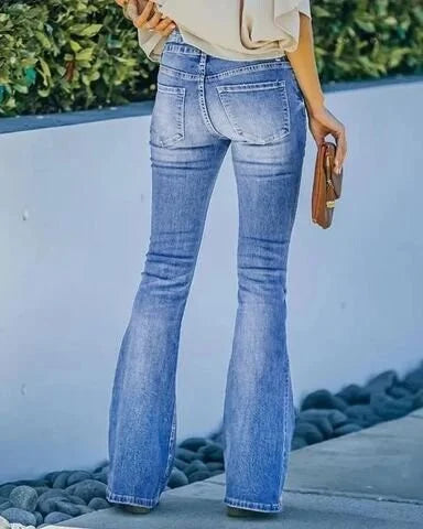 Pantalones de mezclilla elásticos para mujer – Ajuste delgado flexible, cómodos, para uso diario, modernos, casuales y elegantes