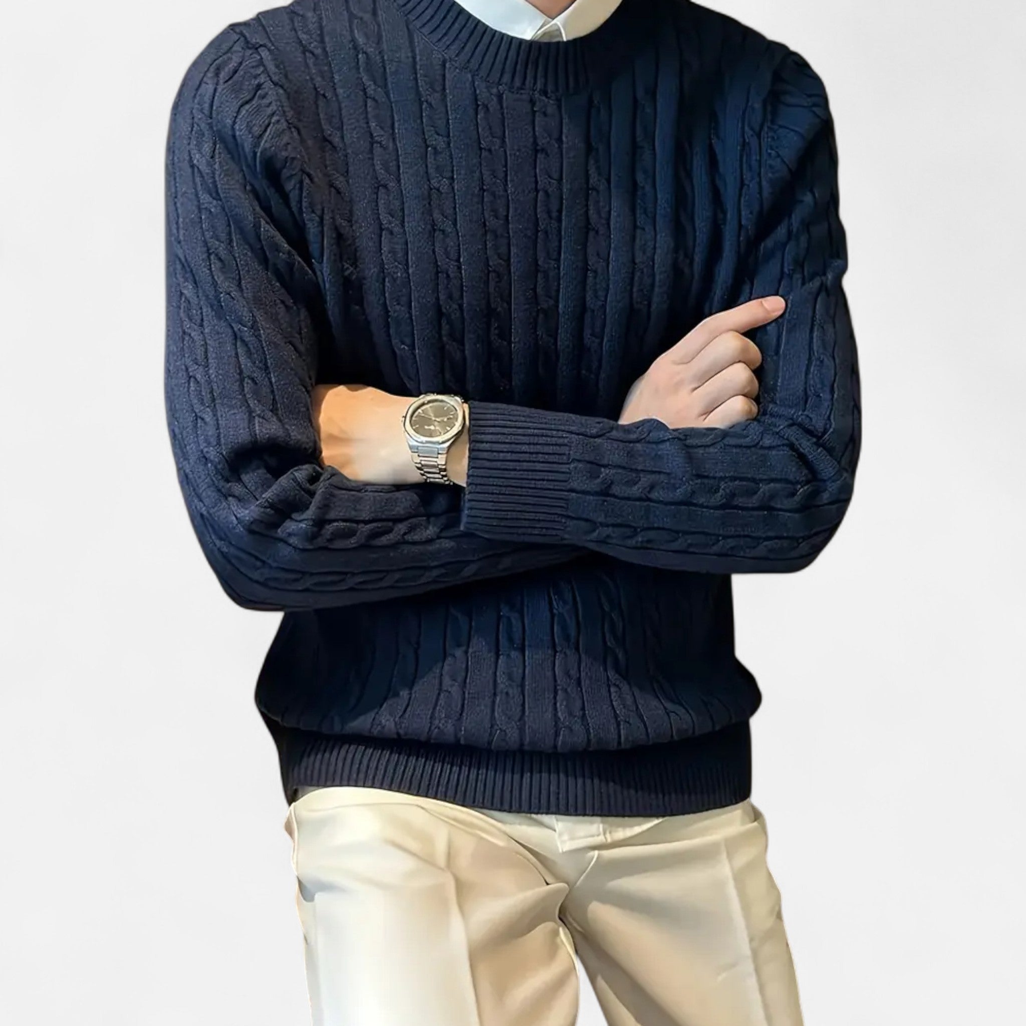 Valmonti | Men’s Ribbed Knit Crew Sweater