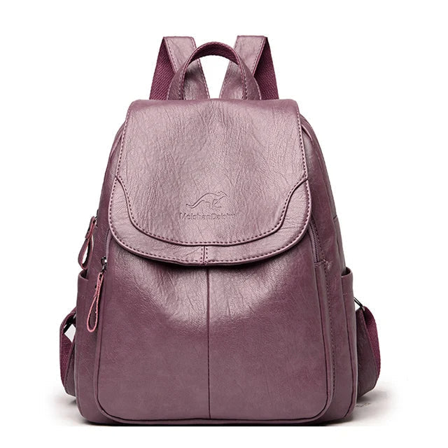 Women’s Faux Leather Flap Backpack – Adjustable-Strap Everyday Bag with Spacious Organised Storage for Work Travel and Shopping