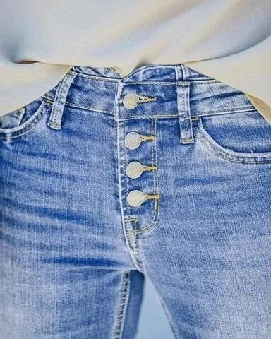 Pantalones de mezclilla elásticos para mujer – Ajuste delgado flexible, cómodos, para uso diario, modernos, casuales y elegantes