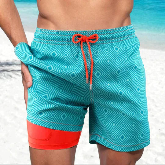 Bañadores para hombre con cordón y estampado, pantalones cortos de playa para ocio