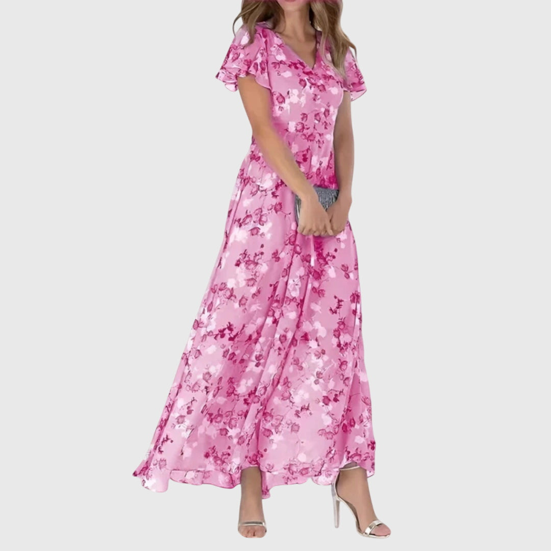 Vestido largo floral para mujer, favorecedor y elegante para el día a día