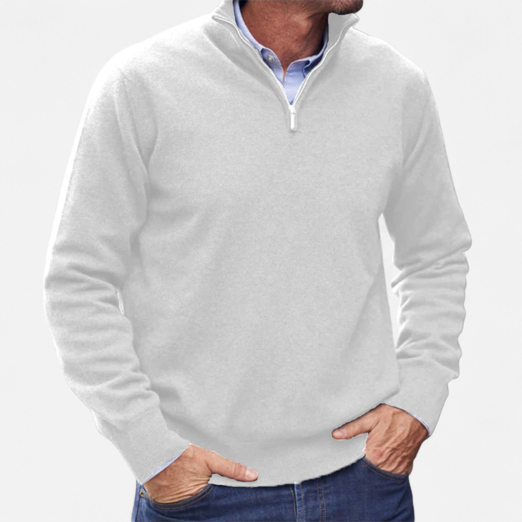 Valmonti | Men’s Sweater – Refined Zipper Elegance