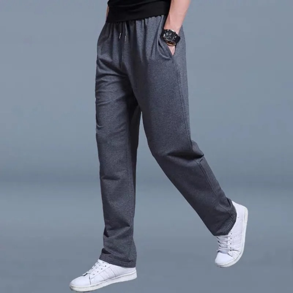 Men’s Straight Leg Drawstring Jogger Trousers Casual Pants