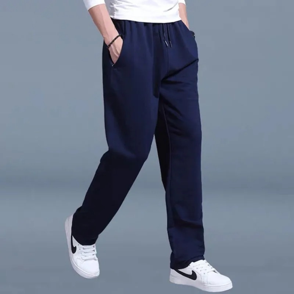 Men’s Straight Leg Drawstring Jogger Trousers Casual Pants