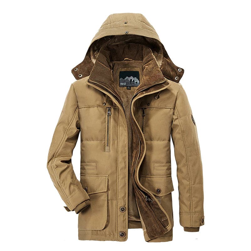 Men’s Fleece-Lined Multi-Pocket Winter Parka – Weather-Resistant Utility Layer for Everyday and Outdoor Cold-Weather Wear