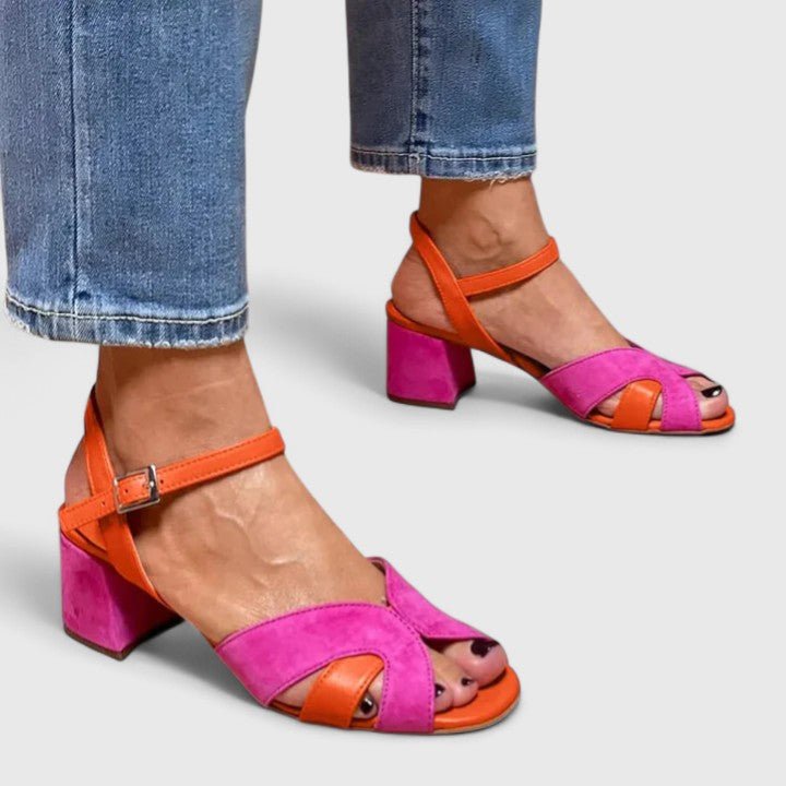 Women’s Cushioned Block-Heel Sandals – Adjustable Ankle-Strap Shoes for Office and Summer Parties
