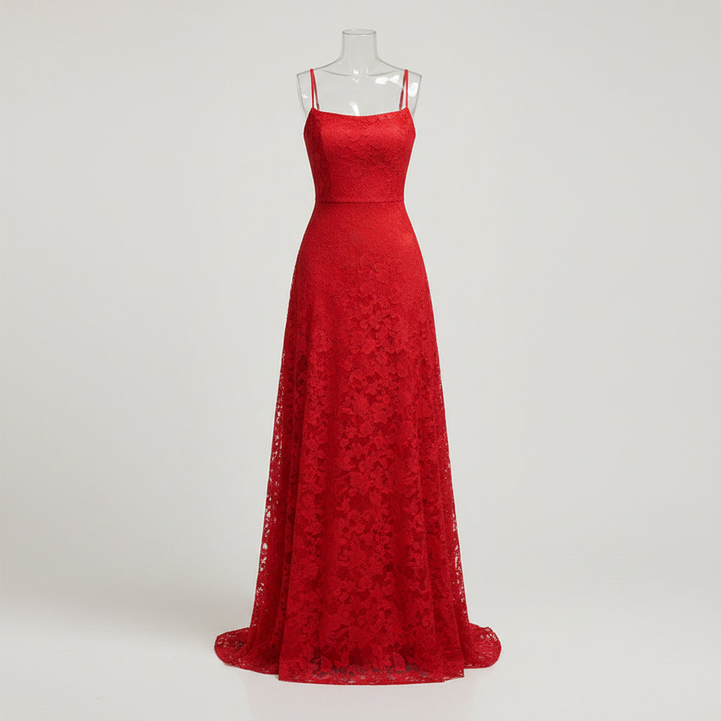 Kanten avondmaxi-jurk voor dames, elegante formele gelegenheidsjurk