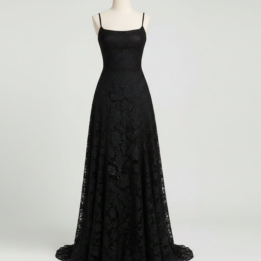 Kanten avondmaxi-jurk voor dames, elegante formele gelegenheidsjurk