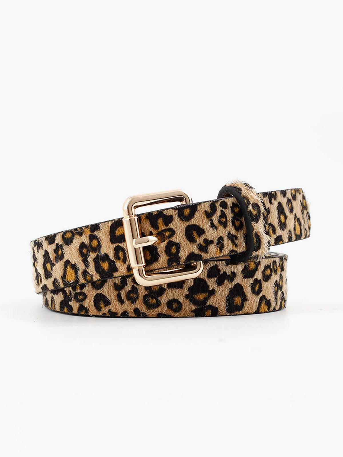 Cinturón estampado para mujer con hebilla rectangular - accesorio llamativo para el día a día