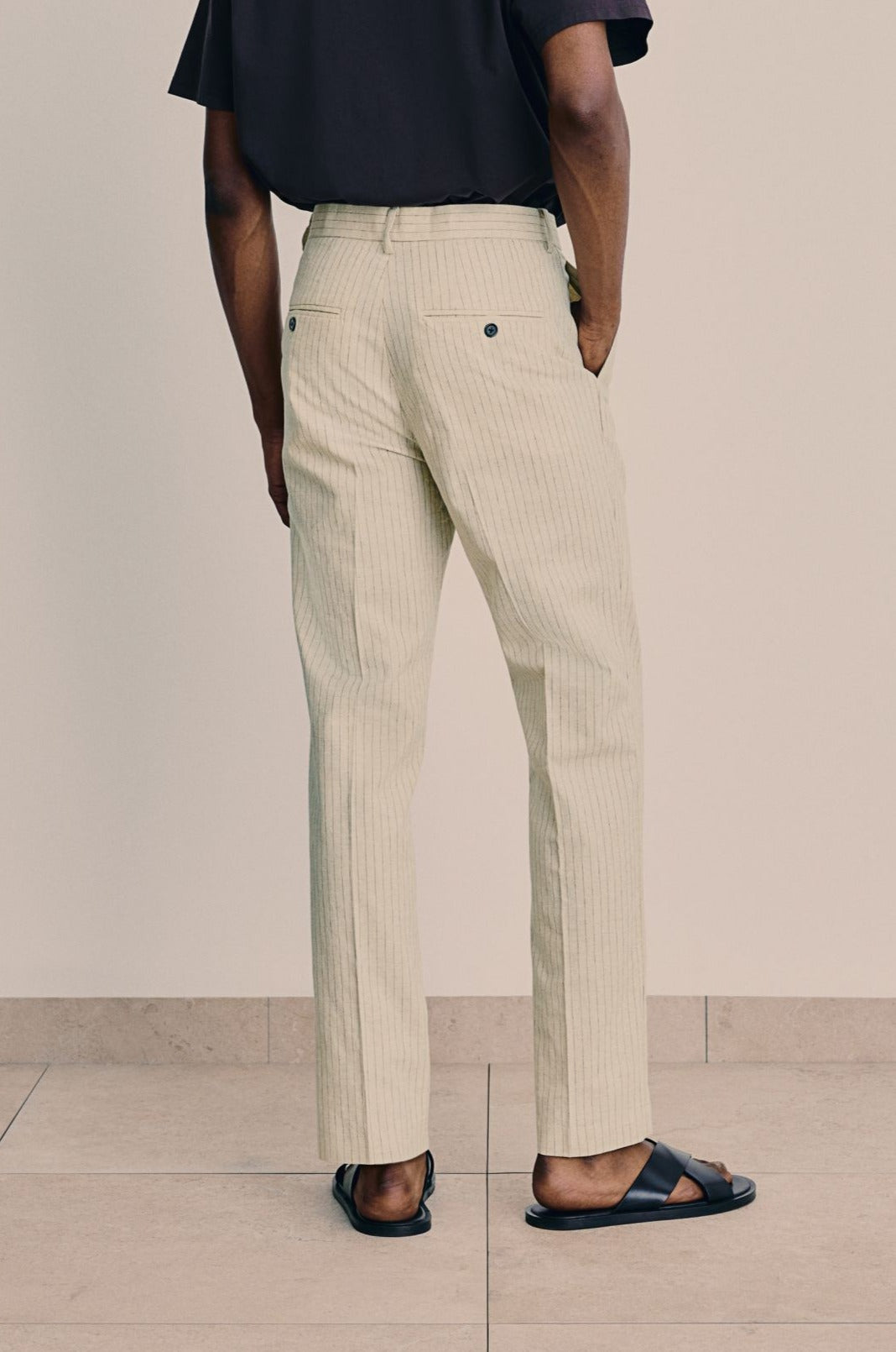 Pantaloni da uomo sartoriali a righe sottili Eleganti pantaloni casual chic