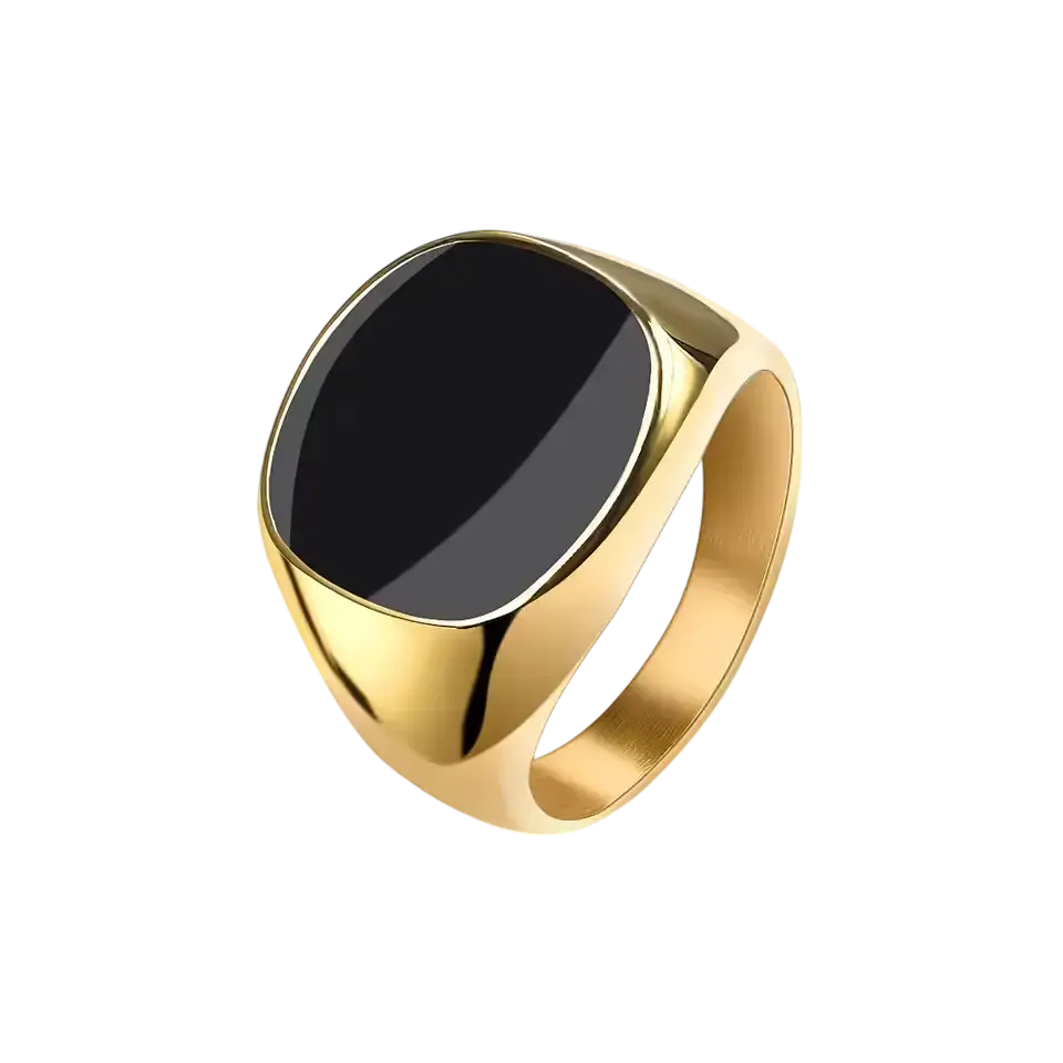Men’s Stainless Steel Signet Ring – Bold Vintage-Inspired Statement Jewellery