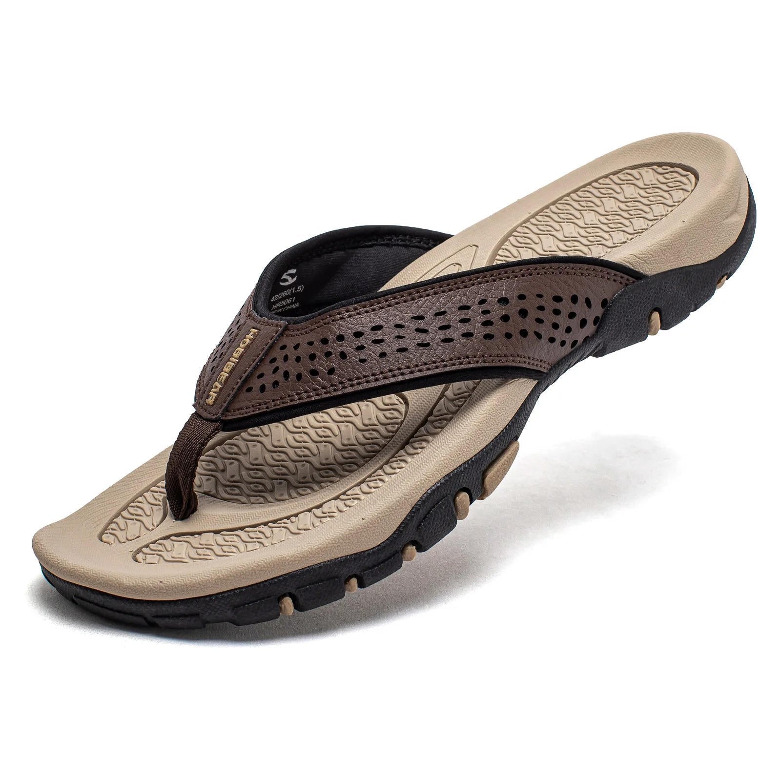 Men’s Outdoor Flip-Flops Cushioned Textured Summer Sandals