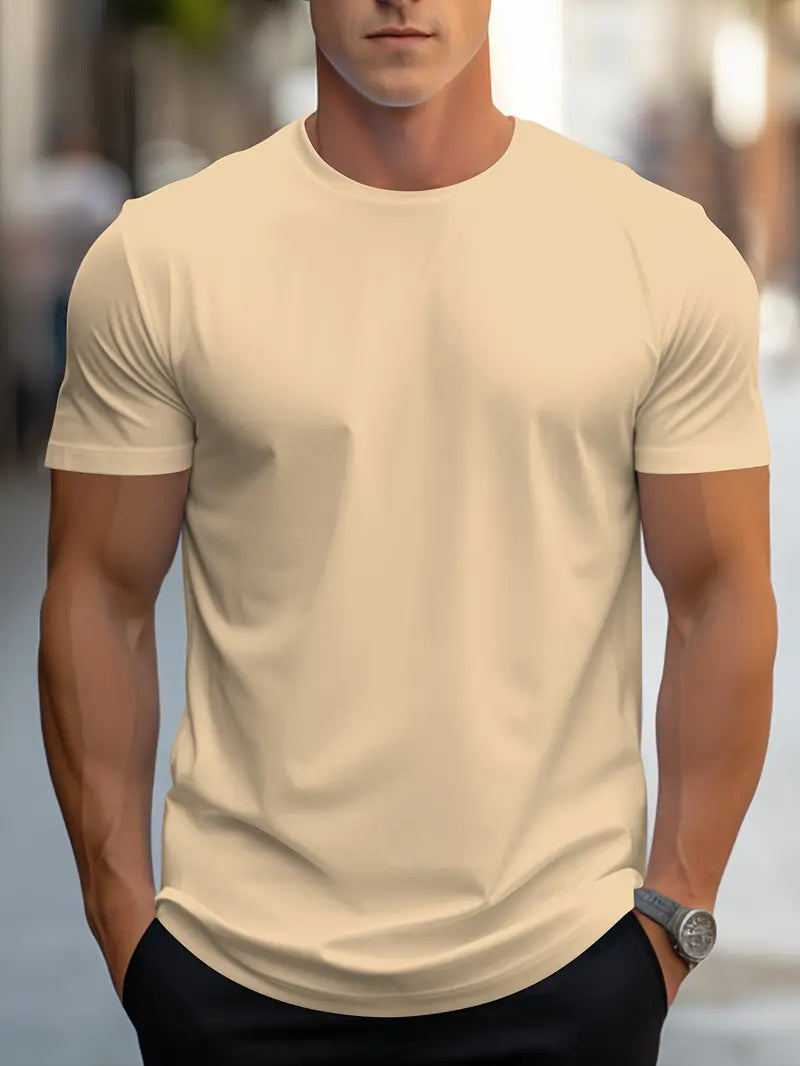 Herre Slim Fit Crew Neck Kortærmet Basis T-shirt