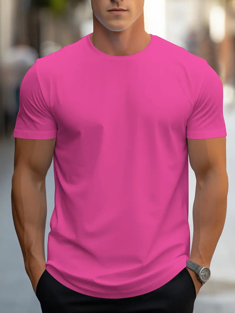 Herre Slim Fit Crew Neck Kortærmet Basis T-shirt